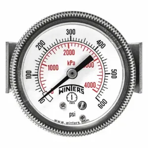 WINTERS INSTRUMENTS P9U901446UC Panel-Mount Pressure Gauge, U-Clamp, 0 To 600 PSI, 2 Inch Dial, 1/8 Inch Npt Male | CV3TGA 491G08