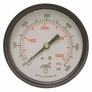 WINTERS INSTRUMENTS P9U901463UC Panel-Mount Pressure Gauge, U-Clamp, 0 To 600 PSI, 3 1/2 Inch Dial, 1/4 Inch Npt Male | CV3TAQ 491D67