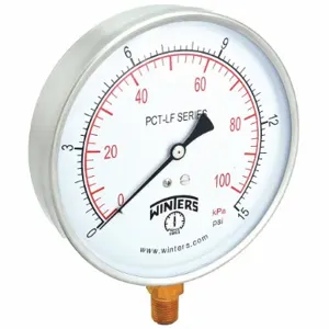 WINTERS INSTRUMENTS PCT319LF Gauge Pressure 4-1/2 Inch 0 to 15 psi | AH7HFF 36TV45