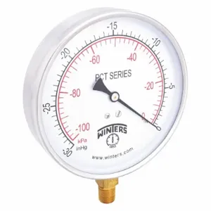 WINTERS INSTRUMENTS PCT320LF Gauge Pressure 4-1/2 Inch 30 inch Hg Vac to 0 | AH7HFG 36TV46