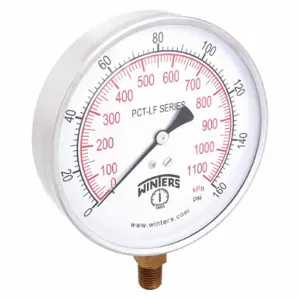 WINTERS INSTRUMENTS PCT324LF Gauge Pressure 0 to 160 psi 4-1/2 Inch | AG9HGB 20JN18