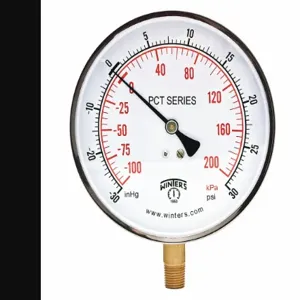 WINTERS INSTRUMENTS PCT329 Compound Gauge, -30 To 30 Psi Range, 1/4 MNPT, +/-1.00% Gauge Accuracy | CH6RCM 491C46