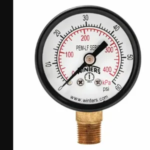 WINTERS INSTRUMENTS PEM1301LF Gauge Pressure 1-1/2 Inch 0 to 60 psi | AH7HFP 36TV53