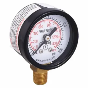 WINTERS INSTRUMENTS PEM1322LF Gauge Pressure 1-1/2 Inch 0 to 200 psi | AH7HFT 36TV56