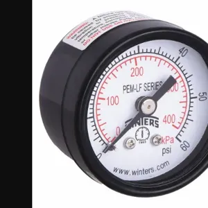 WINTERS INSTRUMENTS PEM1401LF Gauge Pressure 1-1/2 Inch 0 to 60 psi | AH7HGA 36TV63