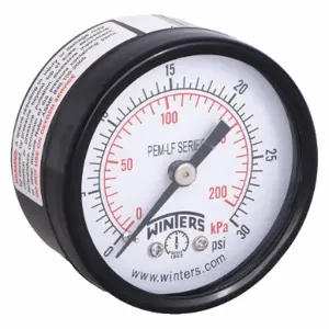 WINTERS INSTRUMENTS PEM1402LF Gauge Pressure 2 Inch 0 to 30 psi | AH7HGB 36TV64