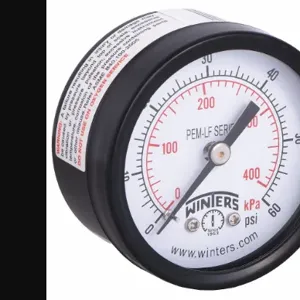 WINTERS INSTRUMENTS PEM1404LF Gauge Pressure 2 Inch 0 to 60 psi | AH7HGD 36TV66