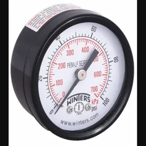 WINTERS INSTRUMENTS PEM1406LF Gauge Pressure 2 Inch 0 to 100 psi | AH7HGF 36TV68