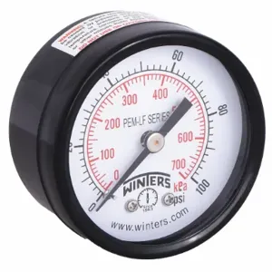 WINTERS INSTRUMENTS PEM1407LF Gauge Pressure 2 Inch 0 to 100 psi | AH7HGG 36TV69