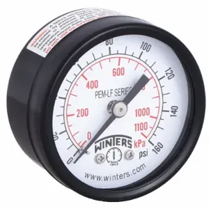 WINTERS INSTRUMENTS PEM1408LF Gauge Pressure 2 Inch 0 to 160 psi | AH7HGH 36TV70