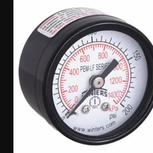 WINTERS INSTRUMENTS PEM1422LF Gauge Pressure 1-1/2 Inch 0 to 200 psi | AH7HGP 36TV76