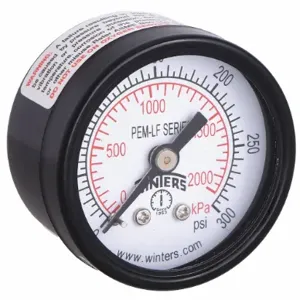 WINTERS INSTRUMENTS PEM1423LF Gauge Pressure 1-1/2 Inch 0 to 300 psi | AH7HGQ 36TV77