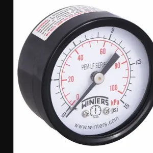 WINTERS INSTRUMENTS PEM1425LF Gauge Pressure 2 Inch 0 to 15 psi | AH7HGT 36TV79