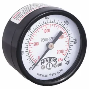 WINTERS INSTRUMENTS PEM1427LF Gauge Pressure 2 Inch 0 to 300 psi | AH7HGV 36TV81