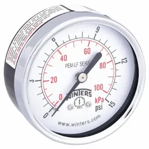 WINTERS INSTRUMENTS PEM1436LF Gauge Pressure 2-1/2 Inch 0 to 15 psi | AH7HGZ 36TV85