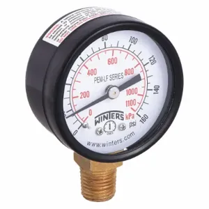 WINTERS INSTRUMENTS PEM203LF Gauge Pressure 0 to 160 psi 2 inch | AG9HGG 20JN23