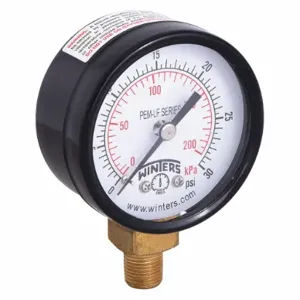 WINTERS INSTRUMENTS PEM206LF Gauge Pressure 2 Inch 0 to 30 psi | AH7HHM 36TV97