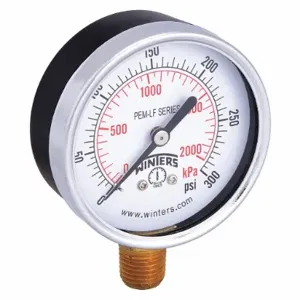 WINTERS INSTRUMENTS PEM217LF Gauge Pressure 0 to 300 psi 2-1/2 Inch | AG9HGR 20JN32