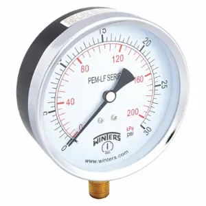 WINTERS INSTRUMENTS PEM221LF Gauge Pressure 0 to 30 psi 4 inch | AG9HGU 20JN34