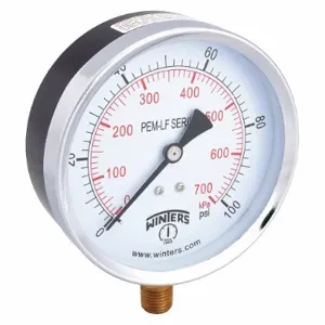 WINTERS INSTRUMENTS PEM223LF Gauge Pressure 0 to 100 psi 4 inch | AG9HGW 20JN36