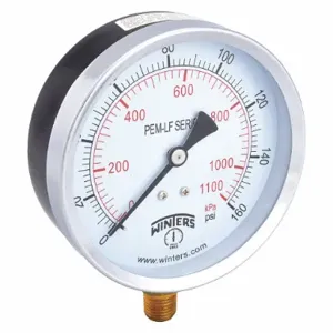 WINTERS INSTRUMENTS PEM224LF Gauge Pressure 0 to 160 psi 4 inch | AG9HGX 20JN37