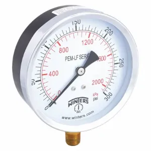 WINTERS INSTRUMENTS PEM226LF Gauge Pressure 0 to 300 psi 4 inch | AG9HGZ 20JN39