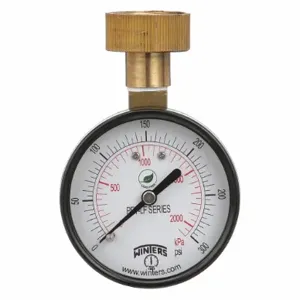 WINTERS INSTRUMENTS PETW217LF Water Test Gauge 2.5 inch 0 to 300 psi | AG9HHD 20JN43