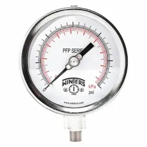 WINTERS INSTRUMENTS PFP642WBY Industrial Pressure Gauge, 0 To 30 PSI, Liquid-Filled, Reflective Fluorescent Yellow | CV3RTP 489G68