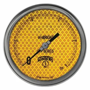 WINTERS INSTRUMENTS PFP1037WBYG Industrial Compound Gauge, 30 To 0 To 30 Inch Hg/Psi, Liquid-Filled, 4 Inch Dial, Pfp | CV3RNE 489F35