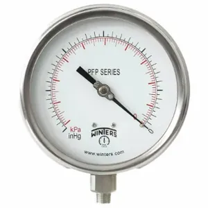 WINTERS INSTRUMENTS PFP715-DRY-45BF Panel-Mount Pressure Gauge, Back Flange, 0 to 400 psi, 4 1/2 Inch Dial, Field-Fillable | CR7PZT 491C23