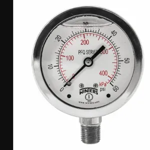 WINTERS INSTRUMENTS PFQ120 Qual. Ss/Ss Gauge 2.5 1/4 Lm 60 Psi/Kpa | CQ8YRH 65MG14