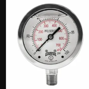 WINTERS INSTRUMENTS PFQ121 Qual. Ss/Ss Gauge 2.5 1/4 Lm 100 Psi/Kpa | CQ8YRG 65MG15