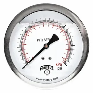 WINTERS INSTRUMENTS PFQ1262 Industrial Compound Gauge, 30 To 0 To 30 Inch Hg/Psi, 4 Inch Dial, 1/4 Inch Npt Male | CV3RNA 491D83