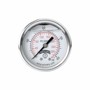 WINTERS INSTRUMENTS PFQ2288 Industrial Pressure Gauge, 0 To 400 Psi, 2 Inch Dial, 1/4 Inch Npt Male, Dual | CV3RUU 491D81