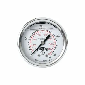 WINTERS INSTRUMENTS PFQ2288 Industrial Pressure Gauge, 0 To 400 Psi, 2 Inch Dial, 1/4 Inch Npt Male, Dual | CV3RUU 491D81