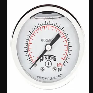 WINTERS INSTRUMENTS PFQ2434-DRY-2FF Panel-Mount Pressure Gauge, Front Flange, 0 to 15 psi, 2 Inch Dial, Field-Fillable, PFQ | CR7QAB 491F70