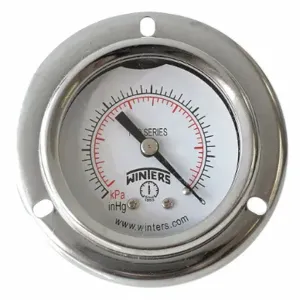 WINTERS INSTRUMENTS PFQ2437-DRY-2FF Panel-Mount Pressure Gauge, Front Flange, 0 to 100 psi, 2 Inch Dial, Field-Fillable, PFQ | CR7QAA 491G18