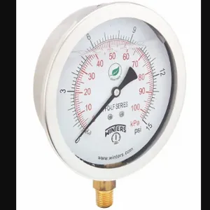 WINTERS INSTRUMENTS PFQ708LF Gauge Pressure 4 inch 0 to 15 psi | AH7HHY 36TW08