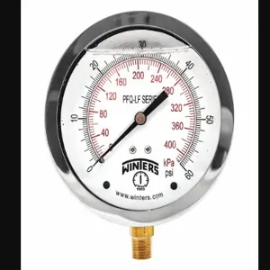 WINTERS INSTRUMENTS PFQ710LF Gauge Pressure 4 inch 0 to 60 psi | AH7HJA 36TW10