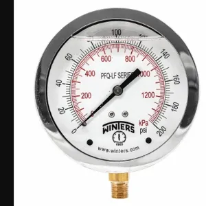 WINTERS INSTRUMENTS PFQ713LF Gauge Pressure 4 inch 0 to 200 psi | AH7HJD 36TW13