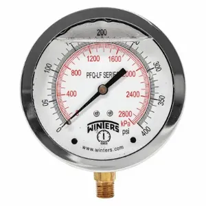 WINTERS INSTRUMENTS PFQ715LF Gauge Pressure 4 inch 0 to 400 psi | AH7HJF 36TW15