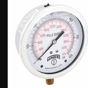 WINTERS INSTRUMENTS PFQ716LF Gauge Pressure 4 inch 0 to 600 psi | AH7HJG 36TW16