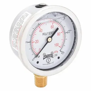 WINTERS INSTRUMENTS PFQ800LF Gauge Pressure 2-1/2 Inch 0 to 15 psi | AH7HJJ 36TW18