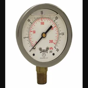 WINTERS INSTRUMENTS PFQ802 Qual Ss/Br Gauge 2.5 Inch 1/4Lm 0-30 Psi/Kpa | CQ8YRC 65MG54