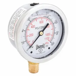 WINTERS INSTRUMENTS PFQ805LF Gauge Pressure 0 to 160 psi 2-1/2 Inch | AG9HHG 20JN46