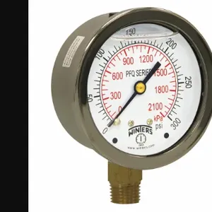 WINTERS INSTRUMENTS PFQ807 Qual Ss/Br Gauge 2.5 Inch 1/4Lm 0-300Psi/Kpa | CQ8YRD 65MG64