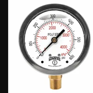 WINTERS INSTRUMENTS PFQ808LF Gauge Pressure 2-1/2 Inch 0 to 600 psi | AH7HJM 36TW21