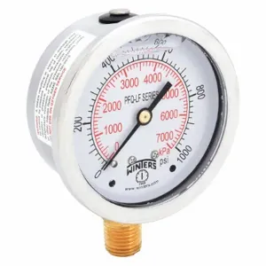 WINTERS INSTRUMENTS PFQ809LF Gauge Pressure 2-1/2 Inch 0 to 1000 psi | AH7HJN 36TW22