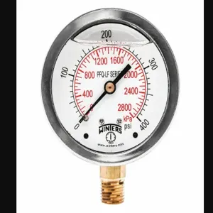 WINTERS INSTRUMENTS PFQ817LF Gauge Pressure 2-1/2 Inch 0 to 400 psi | AH7HJP 36TW23