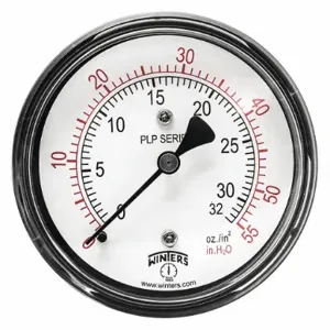 WINTERS INSTRUMENTS PLP342 Low Pressure Gauge, Natural Gas & Other Gases, 0 To 55 Inch Wc, 2 1/2 Inch Dial | CV3TGV 491C74